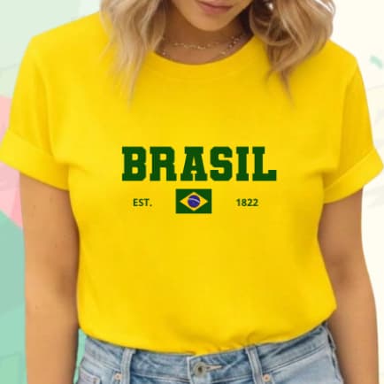 Camiseta BRASIL EST.1822 - Tshirt Copa Futebol