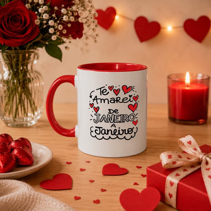 Caneca personalizada dia dos namorados / Caneca te amarei de janeiro a janeiro/ Caneca dia dos namorados