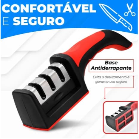 Afiador de Facas Manual 3 Etapas Profissional Cozinha