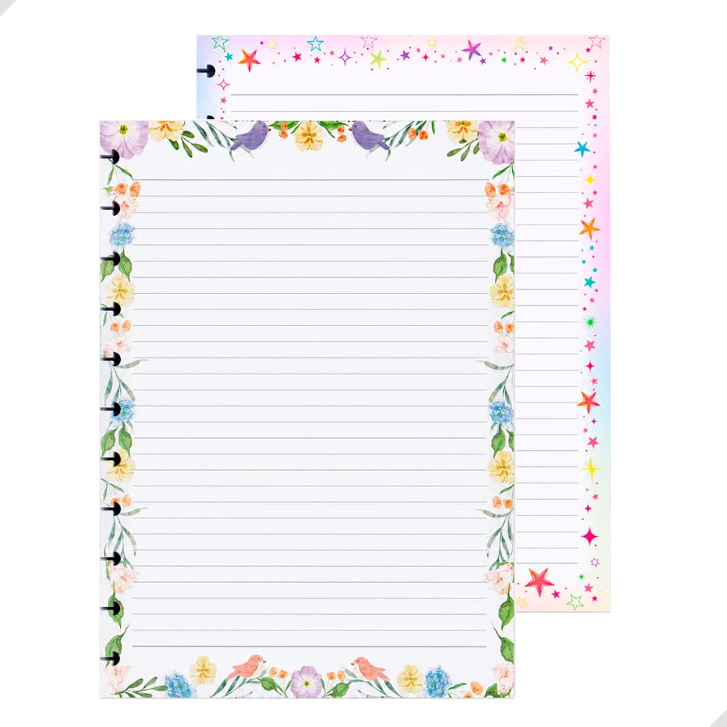Refil 160 Folhas A4 Decorada Caderno Inteligente 11 Discos Folhas Pautadas Material Escolar