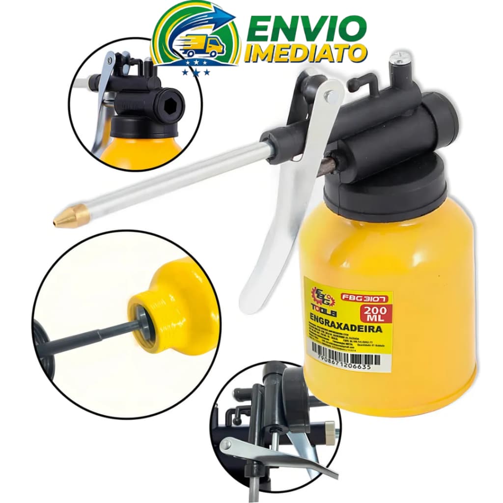 Bomba de Óleo Com Bico Rígido 200ml Alta Precisão