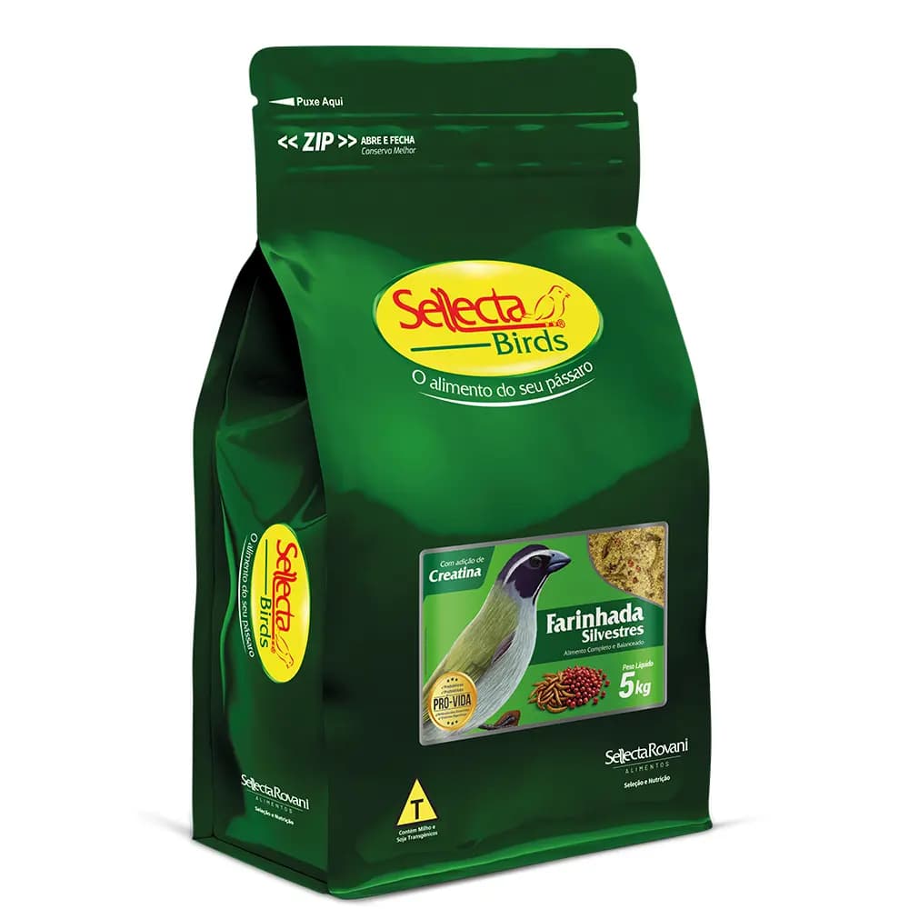 Farinhada Silvestres com Tenebrio para Passiriformes 5kg- Sellecta