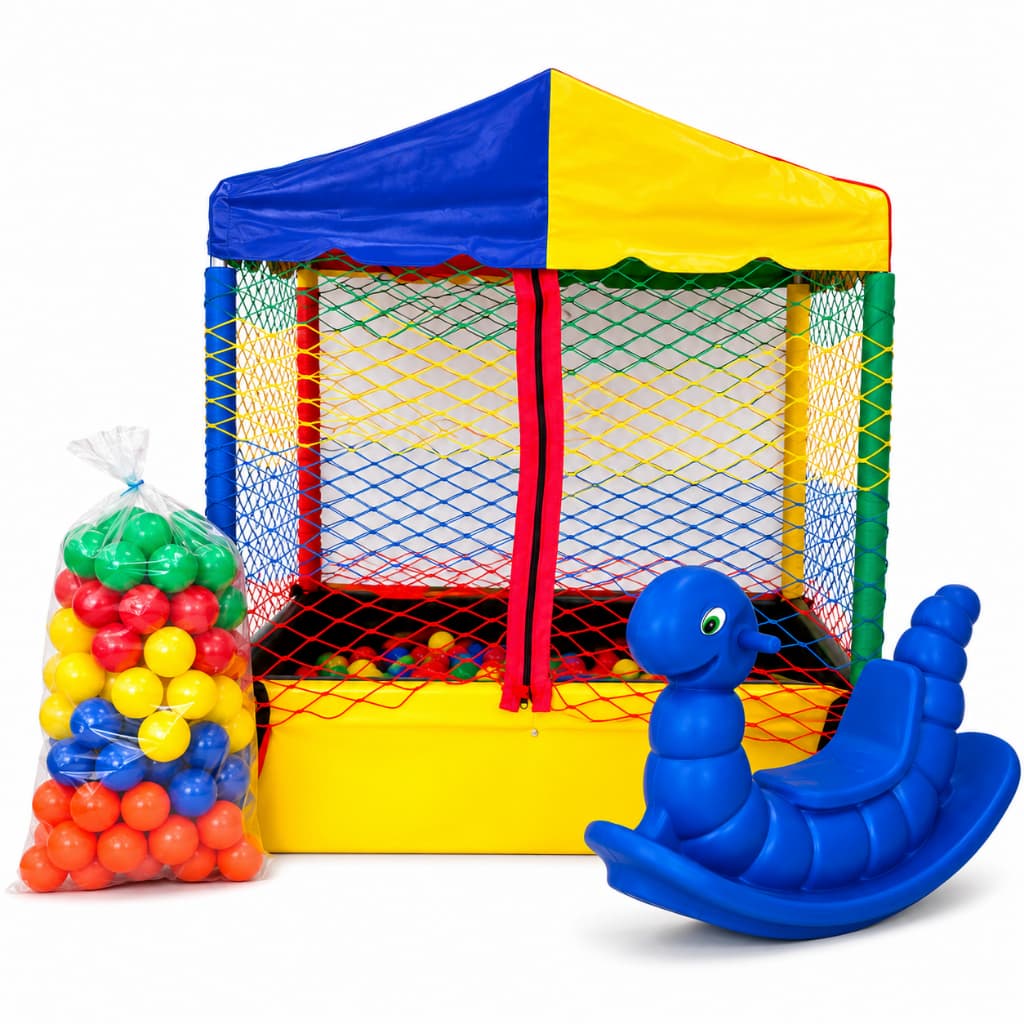 Piscina de Bolinhas Infantil 1m + Gangorra Nhoca + 100 Bolinhas | Brinquedo Educativo