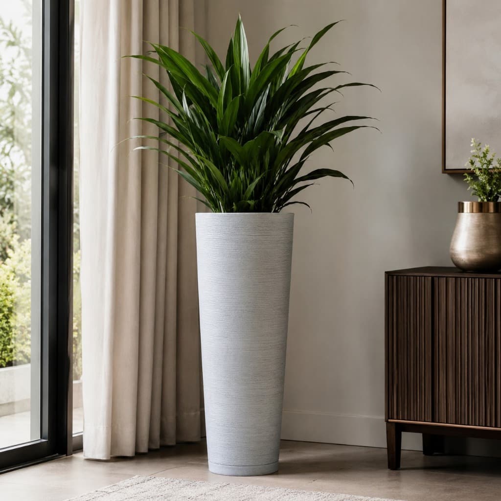 Vaso Coluna Classic Ibiza Escovada 72cm - Polietileno Leve e Fácil de Limpar