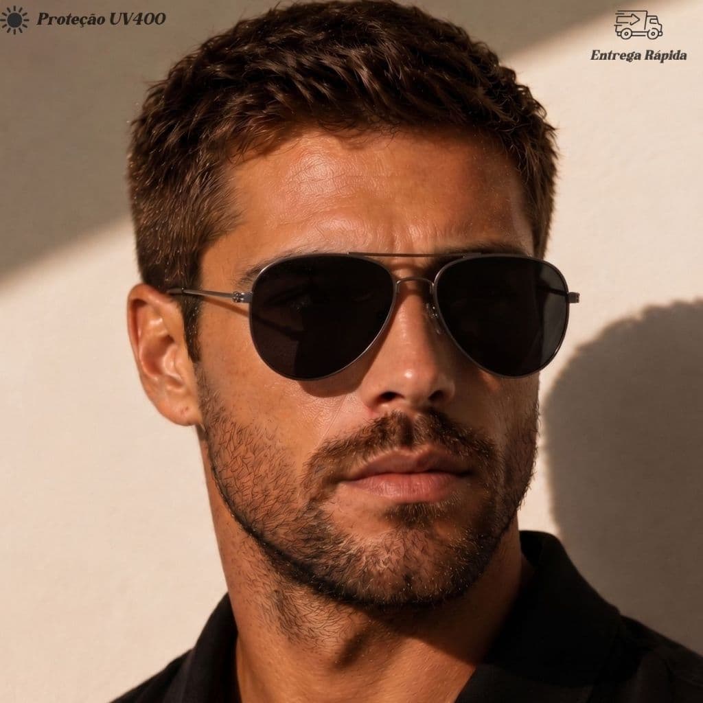 Óculos De Sol Aviador Lux Unissex Top Super Em Alta Uv400 Moderno Basico Tendencia