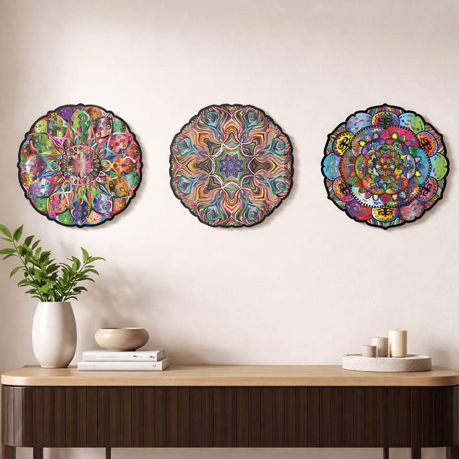 Placa Mandala Quadros Decorativos Decoração Sala Quarto Mdf