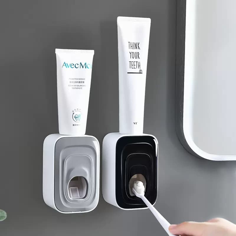 Suporte Dispenser Automático de Creme Dental, Instalação Sem Furar Parede para Lavabo Banheiro Doméstico