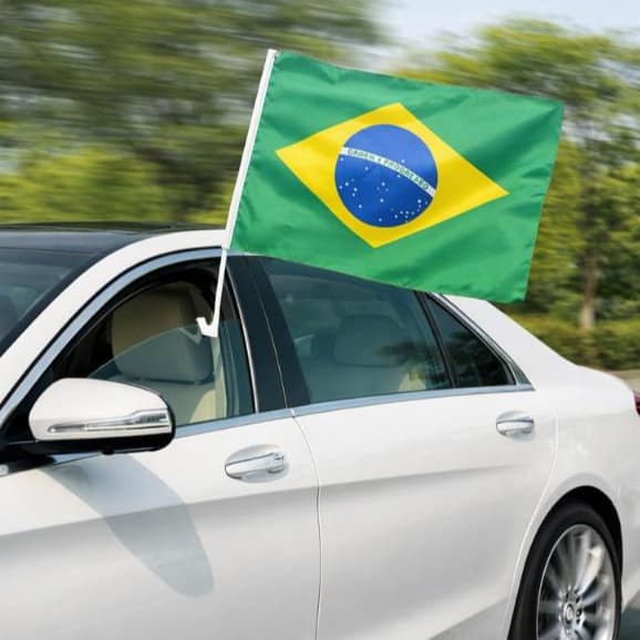 Bandeira do Brasil para Vidro de Carro 45x30cm Torcida Copa do Mundo Eleições Envio Imediato