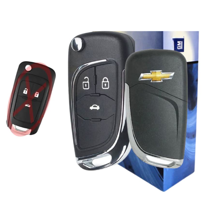 Chave Canivete Capa Carcaça Chevrolet GM 3 botões Cruze Onix Montana Tracker S10 Onix