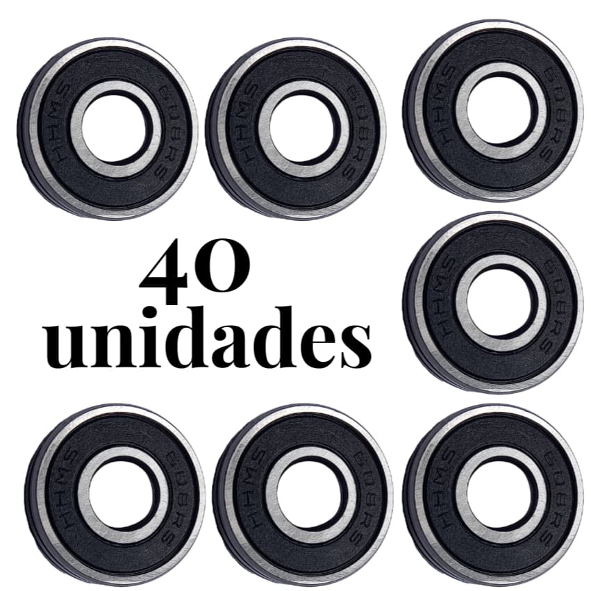 kit 40 Rolamentos 608zz/rs Skate Capa Removível rs