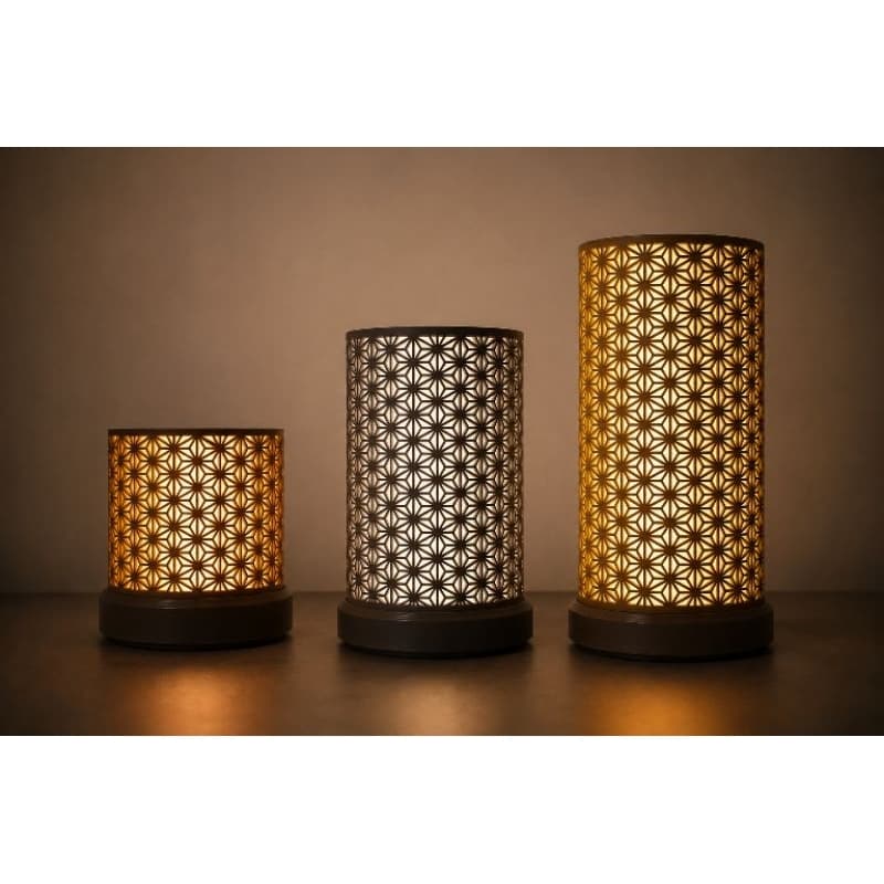 Luminária Abajur de LED Quente e Frio formato Japonesa Kumiko Decoração Casa Sala Quarto Escritório