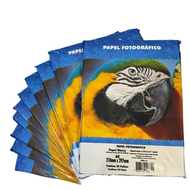 papel fotográfico Glossy 180g masterprint 300 a 500 folhas