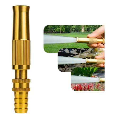 Bico de Mangueira Esguicho de Água Alta Metal Pressão Limpeza Pesada e Irrigação Eficiente