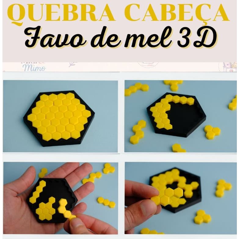 Quebra-Cabeça Favo de Mel 3D - Jogo de Raciocínio e Lógica, Brinquedo Educativo, brinquedo pedagógico