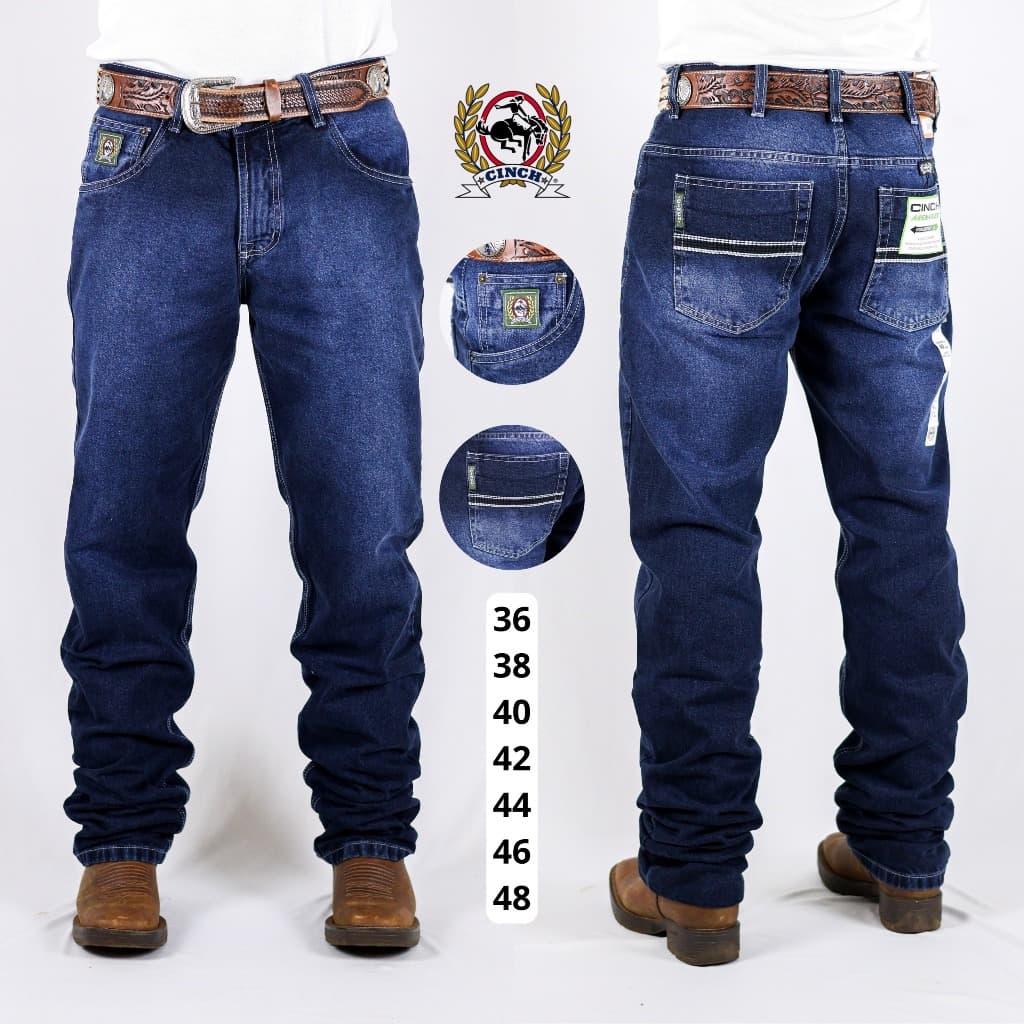 Calça Country Masculina Jeans Premium Estilo Ariat King Farm Cinch –Peão de Montaria Rodeio 36 ao 48