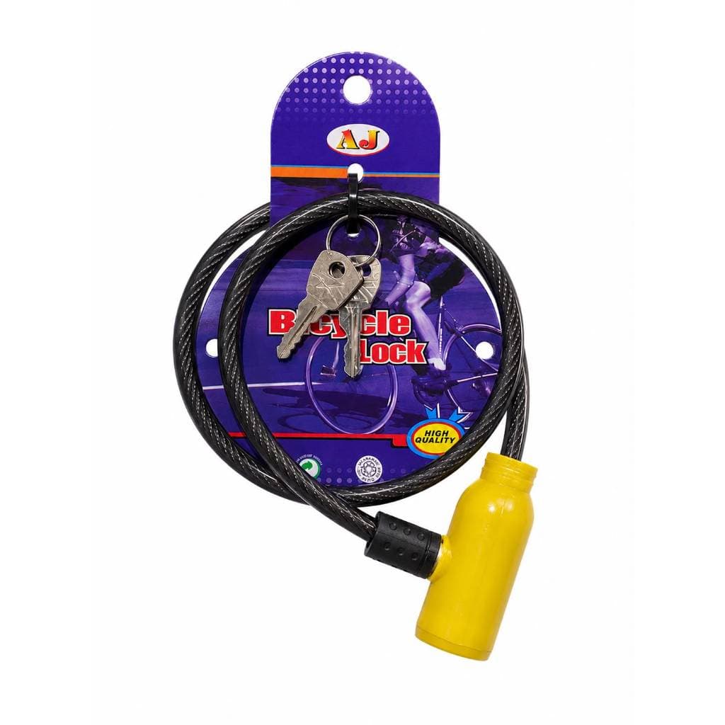 Cadeado de Bicicleta Moto Bike Trava Antifurto Cabo de Aço Reforçado (64cm) + 2 Chaves Cor Sortida
