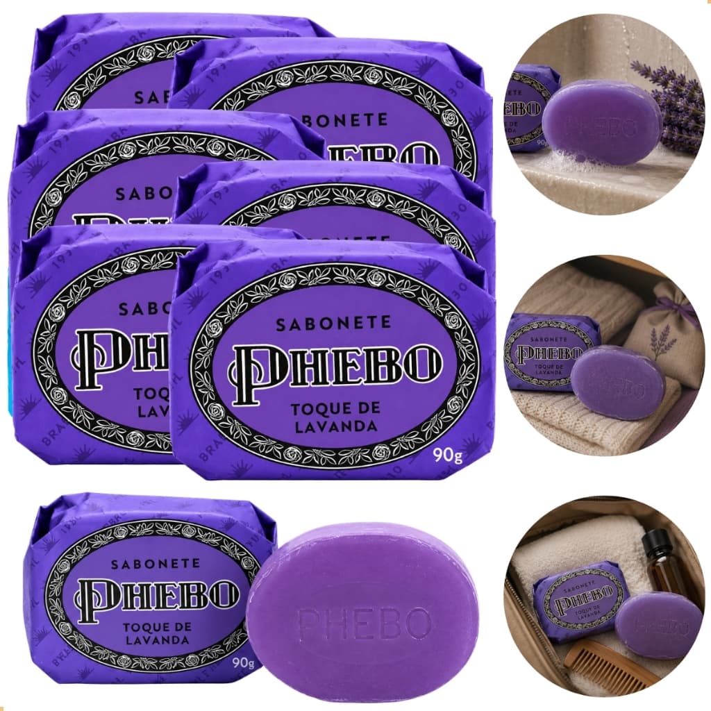 Sabonete Phebo Toque De Lavanda Glicerina 90g Hidratante