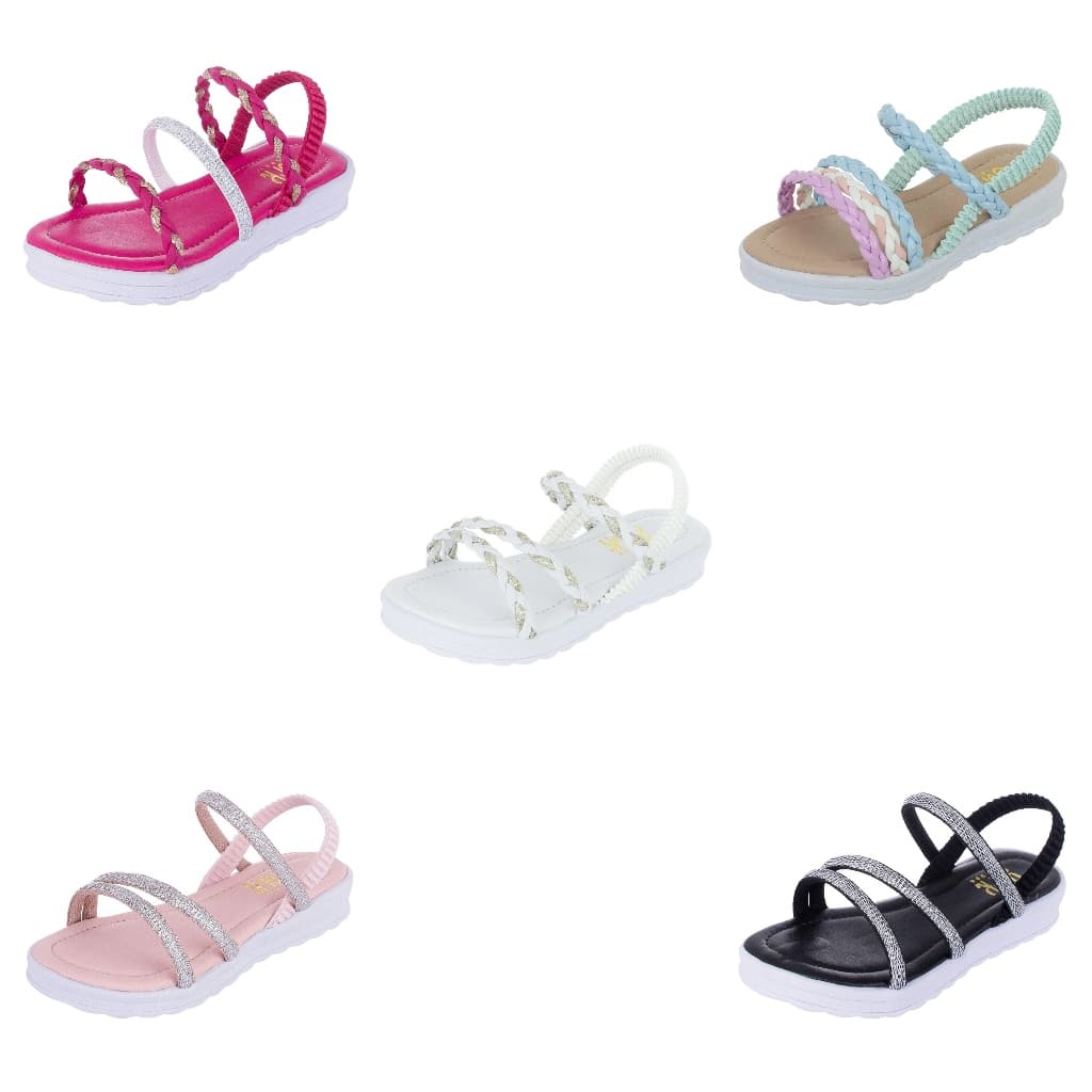 Kit 5 Pares Sandália Infantil Menina Melissa com Solado Antiderrapante KIT 5 KIT 4 KIT 3 KIT 2