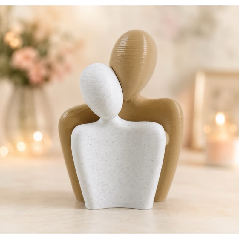 Escultura Decorativa Casal Areia - Design Moderno e Romântico, Material Ecológico