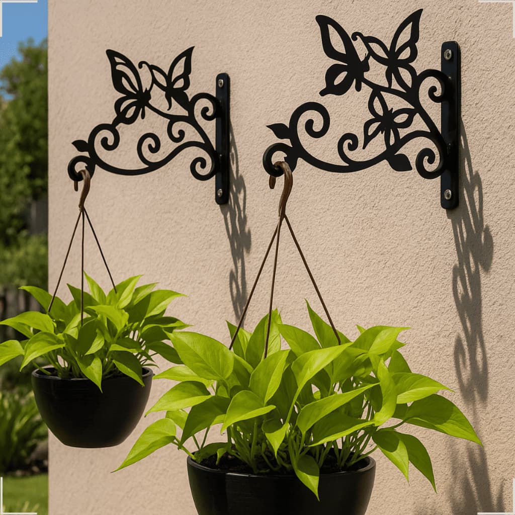 Kit 2 Suportes para Pendurar Vaso em Jardim, Varanda ou Muro Oferta Relâmpago
