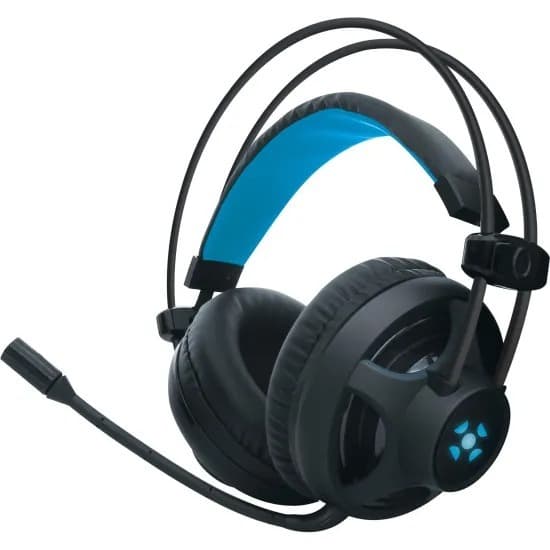 Fone De Ouvido Gamer Fortrek Headset H2 Pro Over Led Azul Cor Preto Cancelamento de Ruído