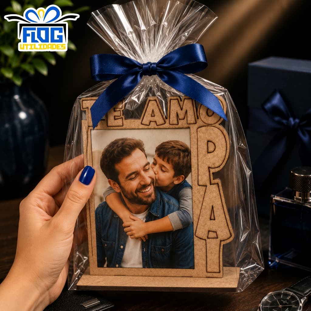 IMPERDIVÉL! Kits Unidades Porta Retrato TE AMO PAI - Dia Dos Pais / Lembrancinha Decorativa Pai MDF - Decoração Casa