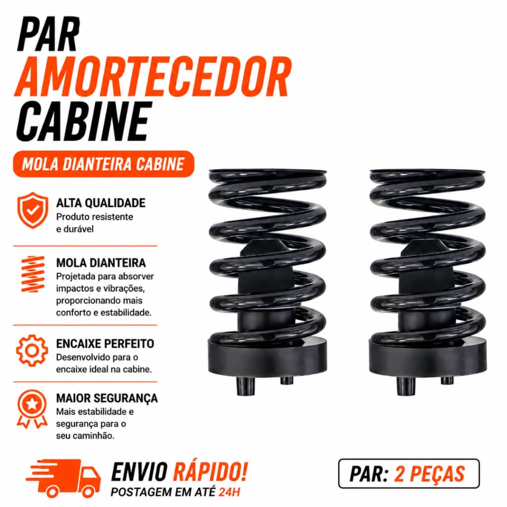 Par Amortecedor Mola Batente Cabine Volvo Vm 2003 2004 2005 2006 2007 Compatível