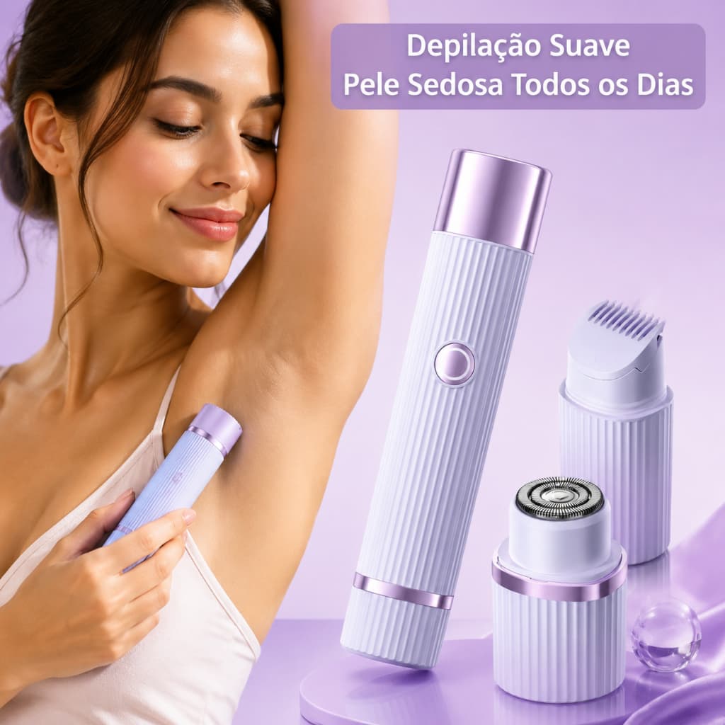 Removedor de Pelos Feminino Recarregável Para Rosto Corpo Axilas e Virilha