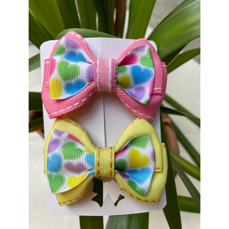Kit de laços | Laço colorido | Presilha bico de pato | Laço infantil | Acessório para cabelo menina