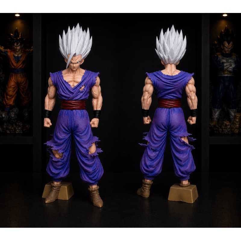 Action Figure Gohan Instinto Superior 33Cm Cabelo Branco Dragon Ball Z