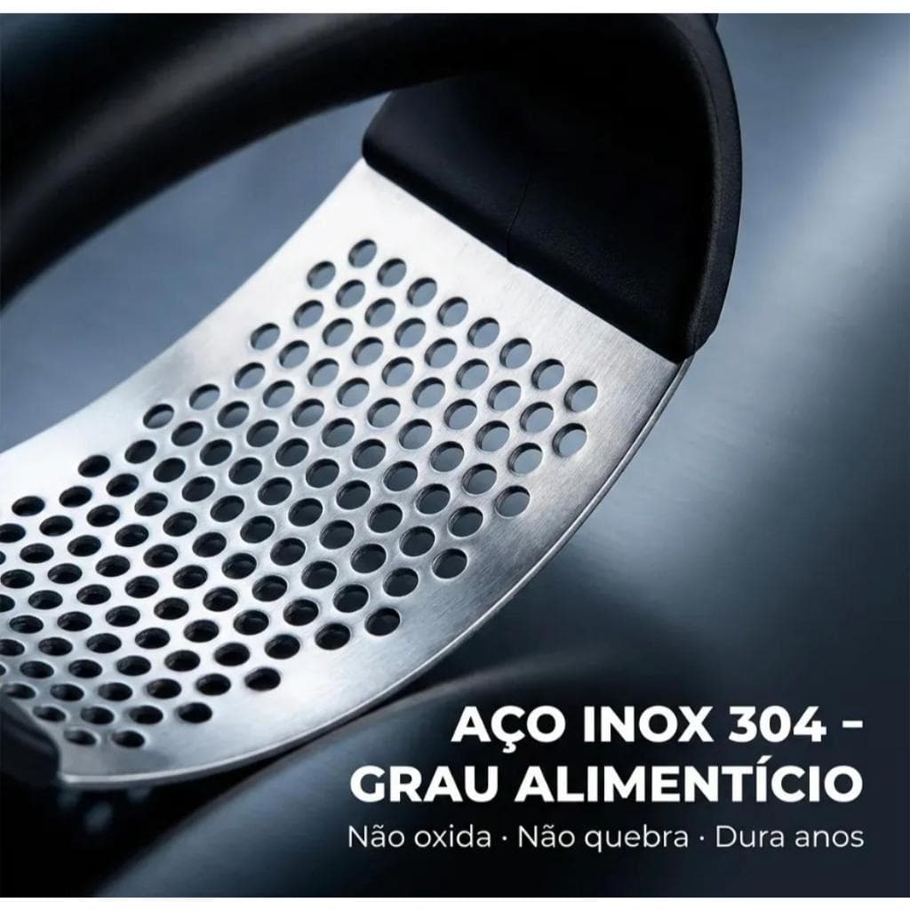 Espremedor Amassador Triturador De Alho Inox Manual Cozinha resistente