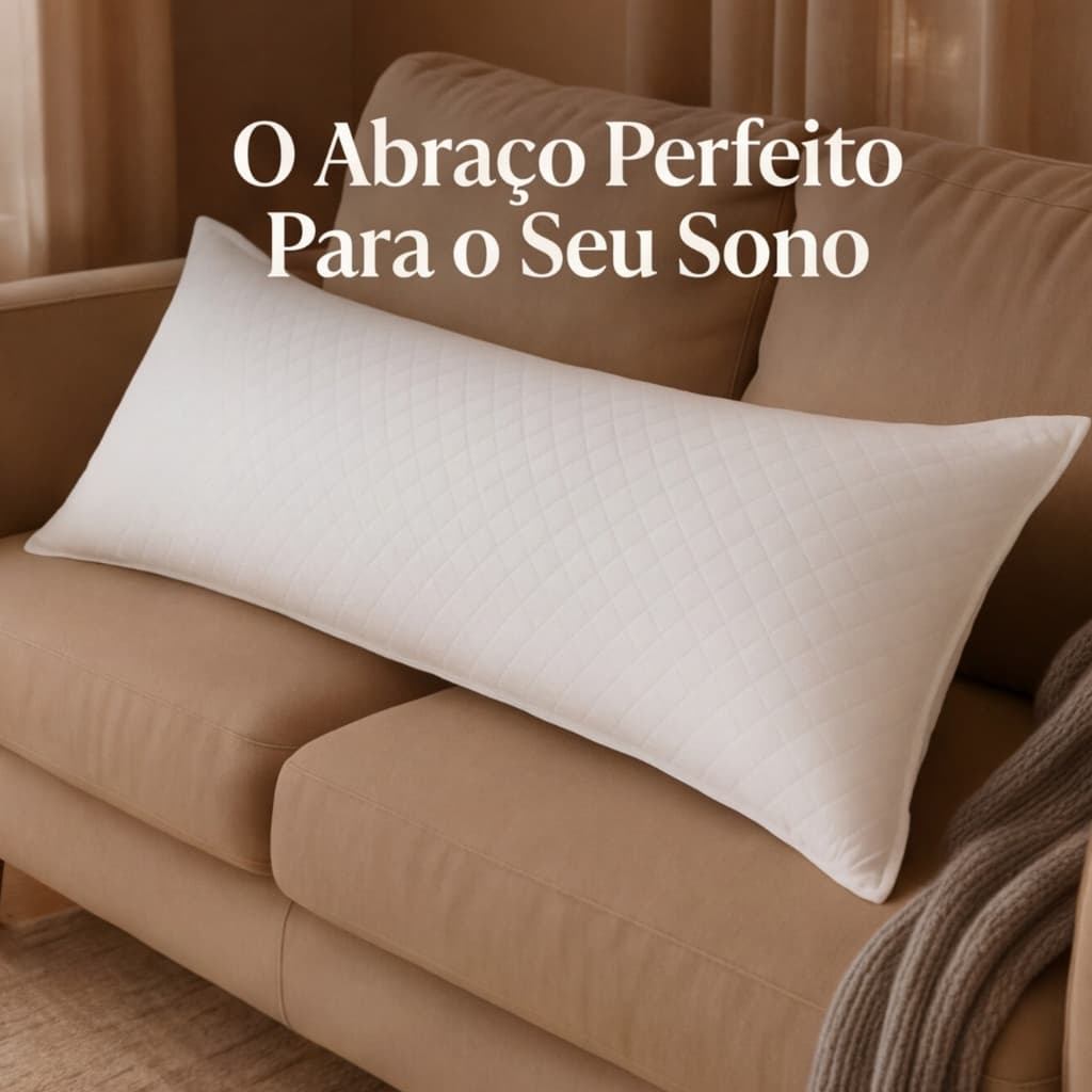 Travesseiro de Corpo Max Pluma 130x40 cm – Super Macio, Confortável e Antialérgico - Housing