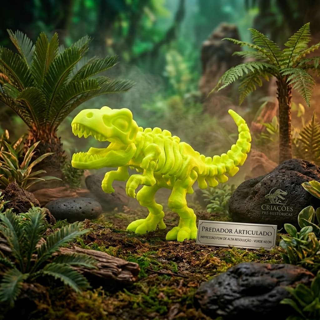 Dinossauro T-Rex Articulado Impresso em 3D | Brinquedo Flexível | Presente Criativo | Colecionável