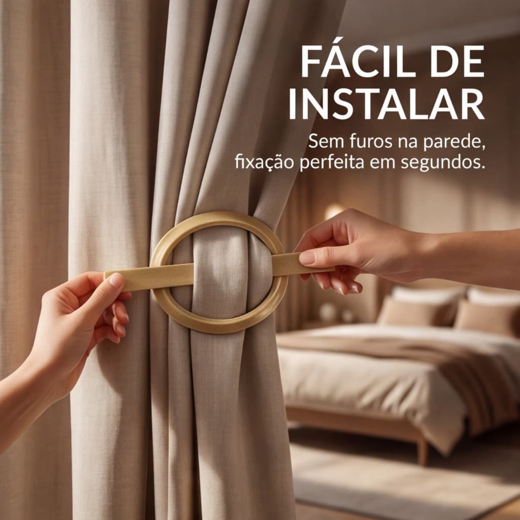 Par de Fivela abraçadeira enfeite para cortina OVAL cores diversas