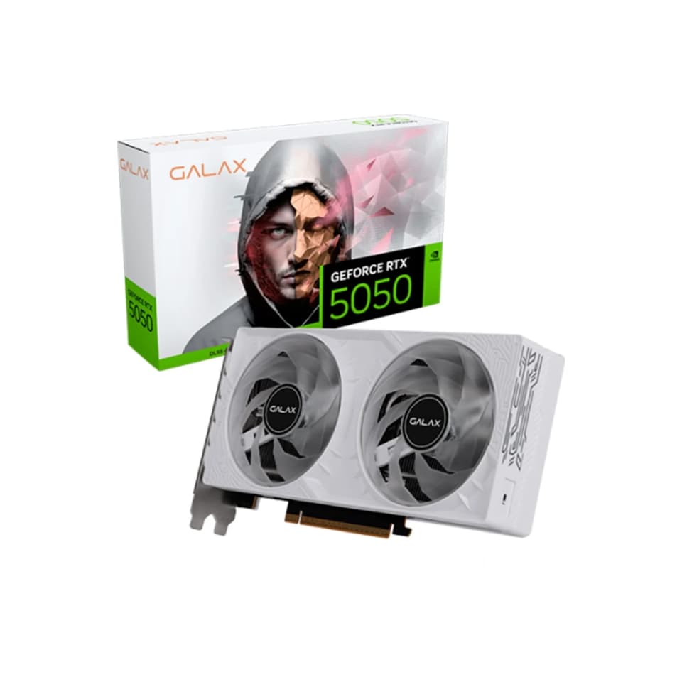 VGA PCI-e GeForce RTX5050 GALAX 1-Click OC White 8GB DDR6 128 bits [55NSL8MHCZBS] (2xHDMI/2xDP)