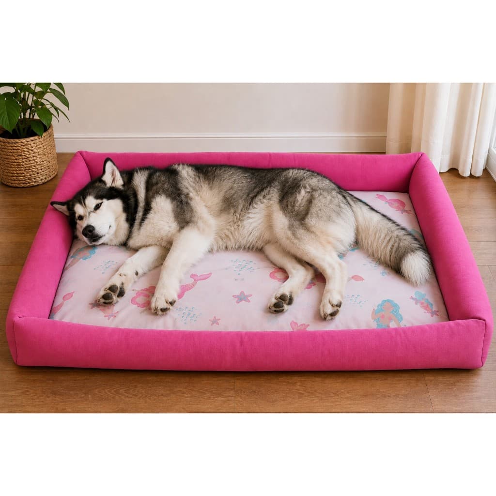 Cama Pet Impermeável Gigante 100x70Cm e Media 70x50cm - 100% Lavável Confortável Para Cachorro Pink
