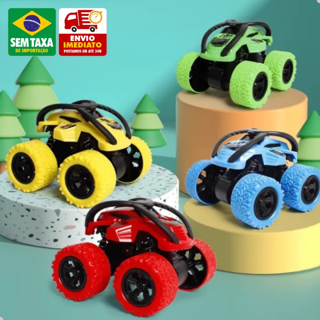 Mini Carrinho Off Road Monster Truck Fricção Colorido 8,5cm Brinquedo Radical Infantil Kit