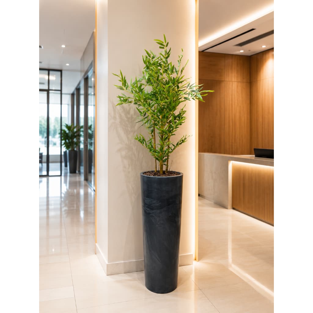 Bambu Decorativo Luxo 2m Com Vaso Grande Sala Recepção Hall