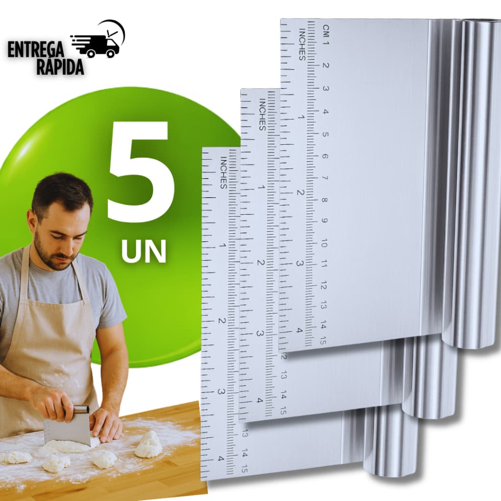 5 Espátula Inox Raspador de Massa Multiuso Cortador de Massa para Confeitaria Cozinha Espátulas Chocolate Pão Pizza