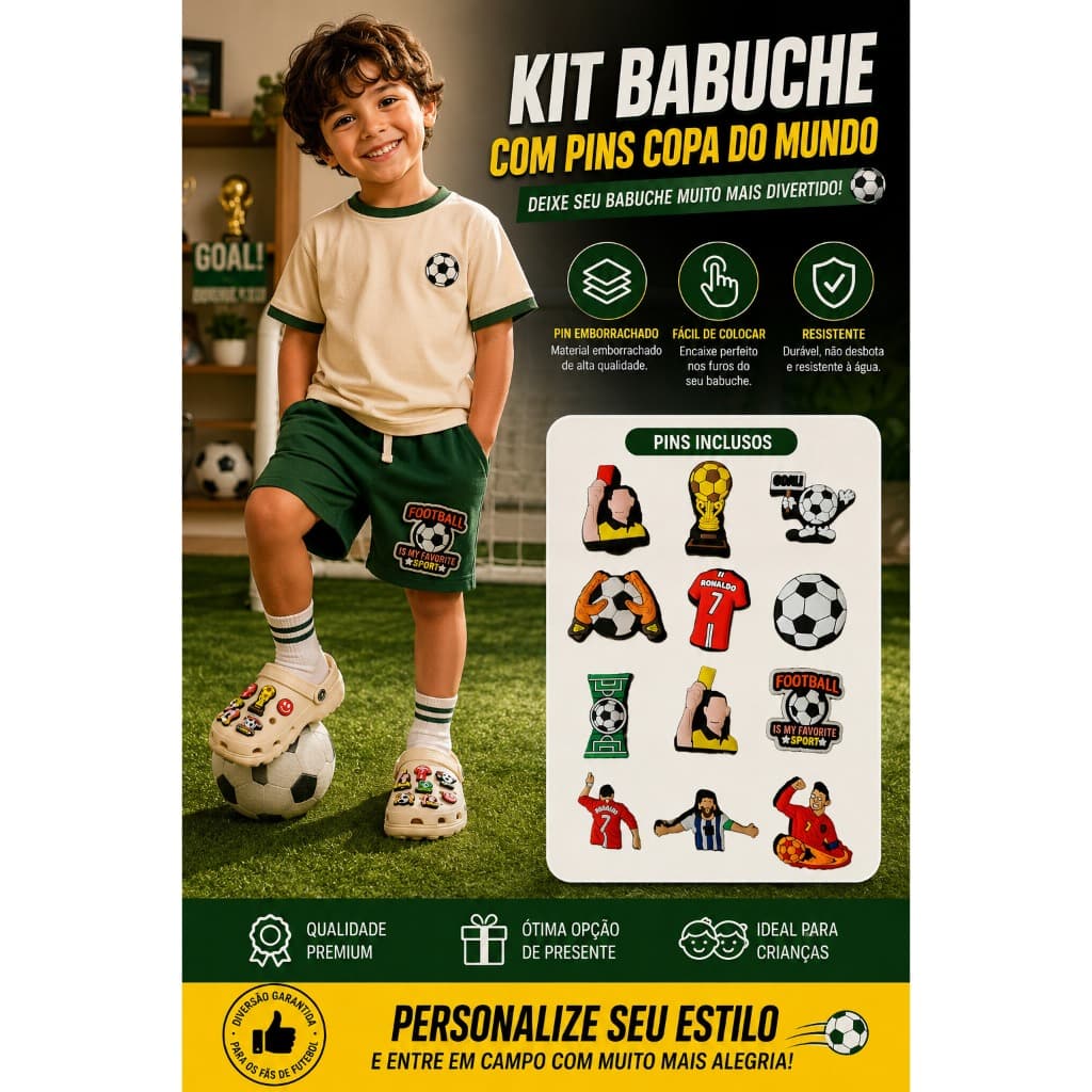 Kit Babuche Infantil Com Pins Personalizados Menino Menina Com Bottons Variados Unisex