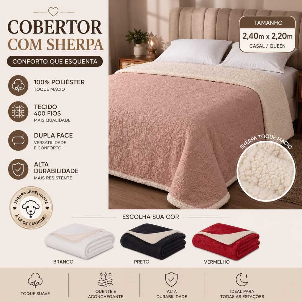 Cobertor com Sherpa Casal e Queen, Cobre Leito, Manta, Lã de Carneiro, Estilo Coberdrom Antialérgico