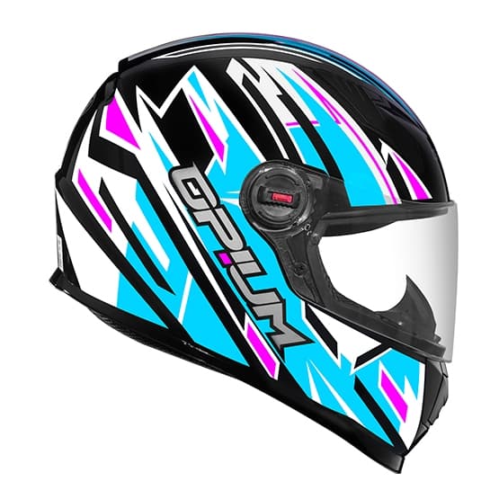 Capacete Moto Fechado Ebf Opium Attack Bicolor Viseira Antirrisco