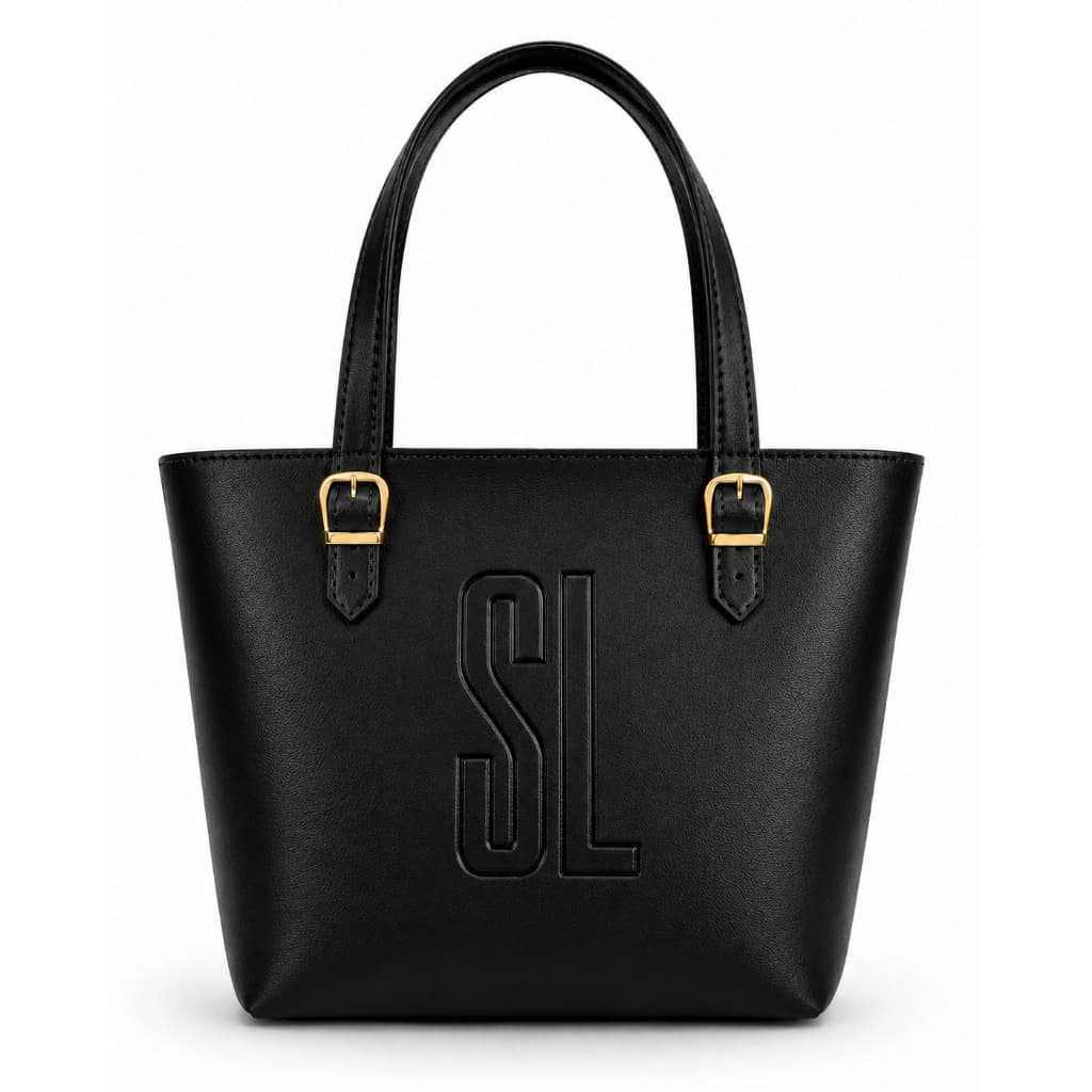 Bolsa Feminina Tote SL Premium Couro Ecológico Media com Zíper | Elegante, Espaçosa e Moderna | Preta Café Caramelo Vin