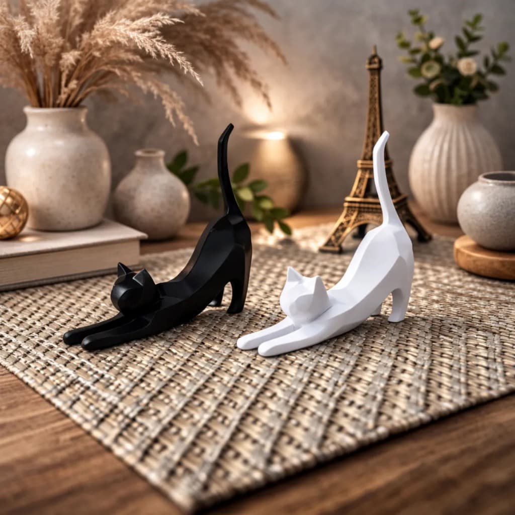 Gatos Decorativos Minimalistas Escultura Decoração Moderna Sala Quarto Presente