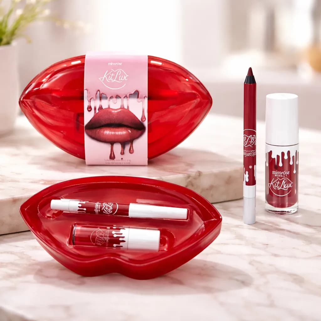 Kit Luxe Miss Rôse  Contorno Labial+ Batom