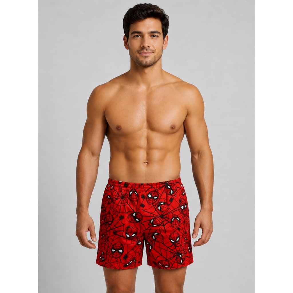 Samba Canção Masculino Adulto Personagem Super Heróis Shorts Dormir Elástico Pijama Verão