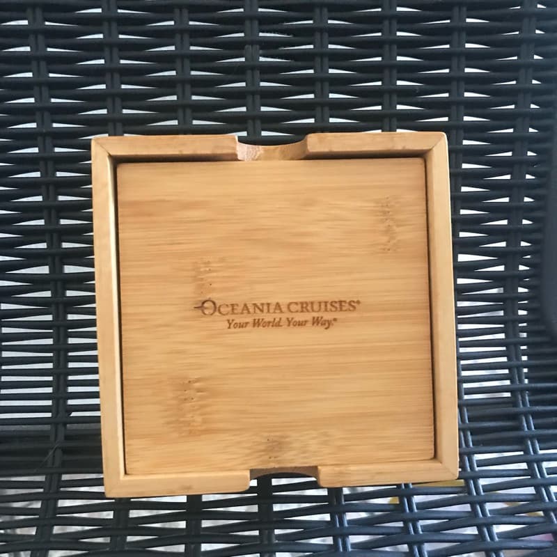 4 porta copos de bambu - Oceania cruises
