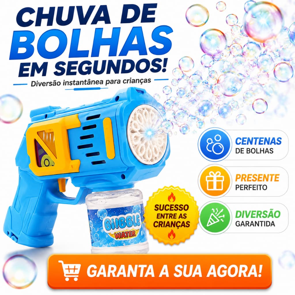 Lança Bolhas De Sabão Automático Bubble Gun Infantil Máquina De Bolhas Com Refil Festa