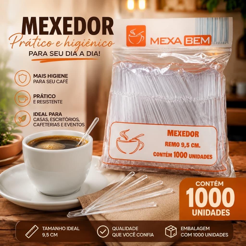 1000Und Mexedores de cafe/drink crista modelo remo 9,5 resistentes
