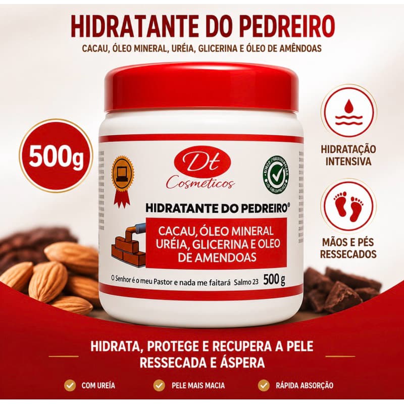 Creme Hidratante do Pedreiro para Pés, Mãos e Cotovelos — 30g, 55g, 120g, 240g e 500g